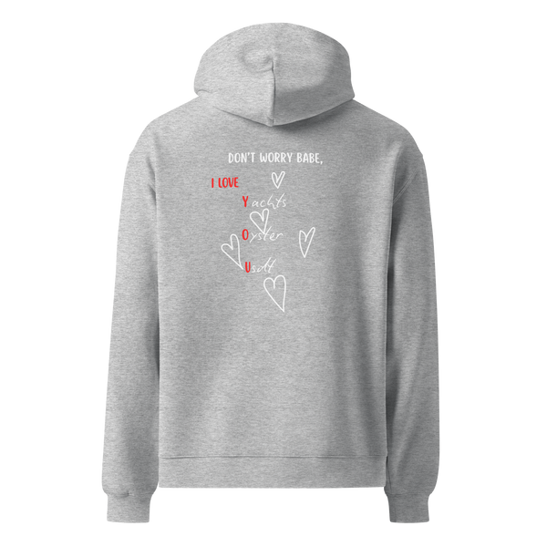 Sweatshirt I Love You gris dos – mode urbaine chic – Emoney Vibe
